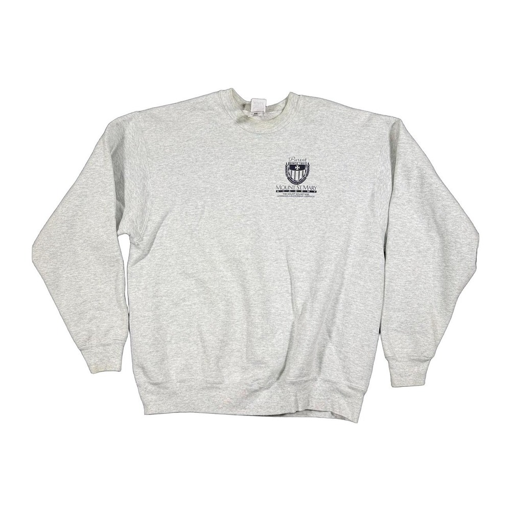 Vintage Fruit of the Loom Super Cotton Mount St Mary Academy Sweatshirt Gray XL